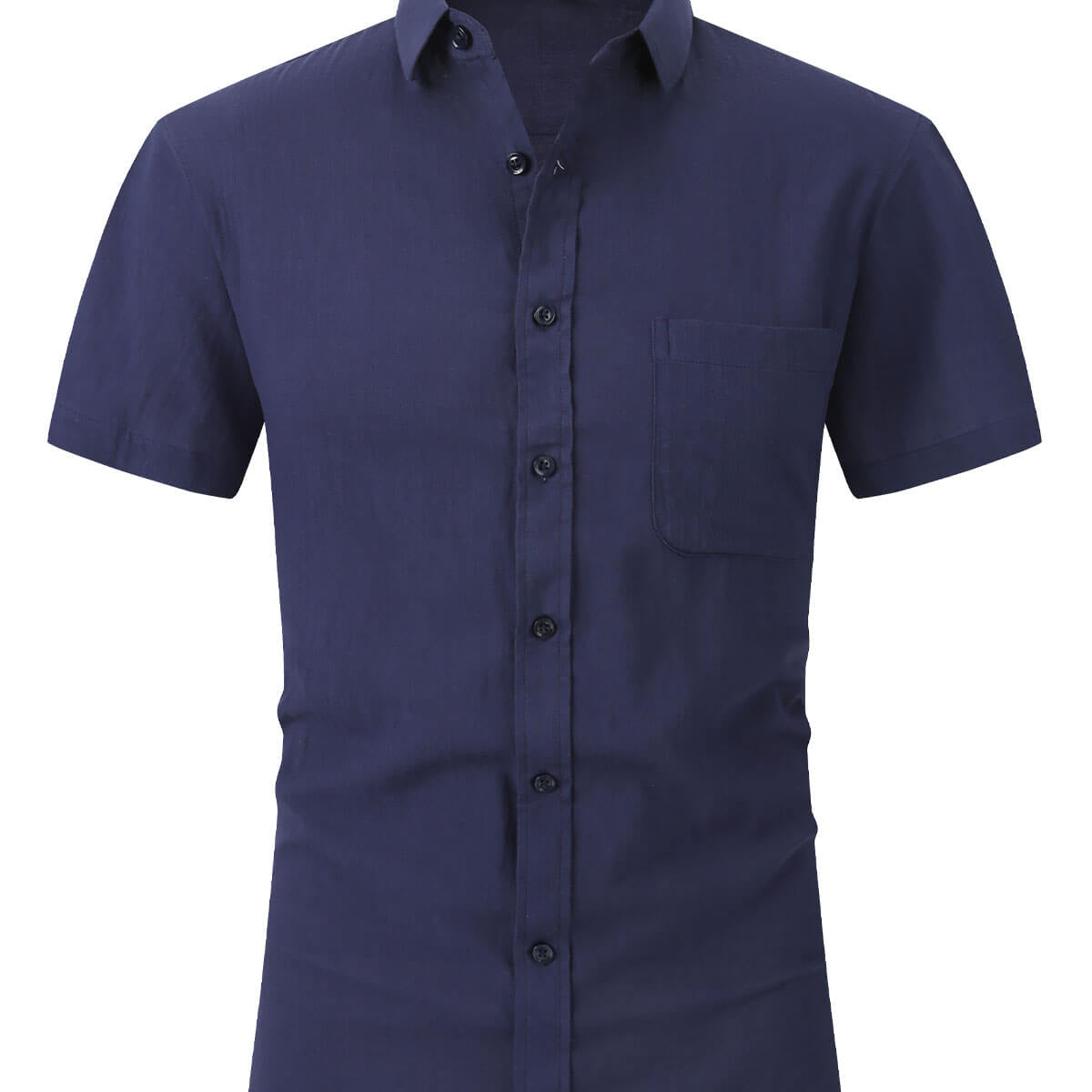 Chemise à manches courtes pour hommes, en coton, avec poches décontractées, boutons décontractés, couleur unie, été