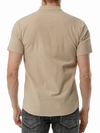 Chemise décontractée à manches courtes en coton de couleur unie pour hommes
