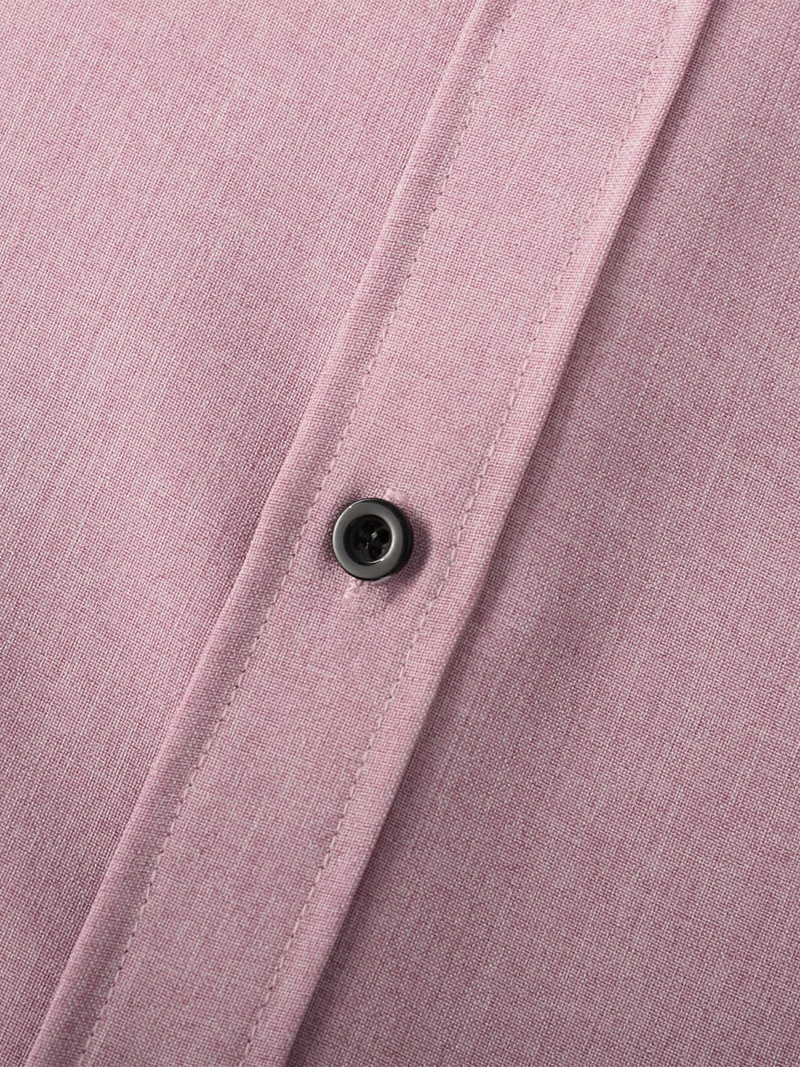 Chemise à manches courtes décontractée boutonnée en coton de couleur unie respirante pour hommes