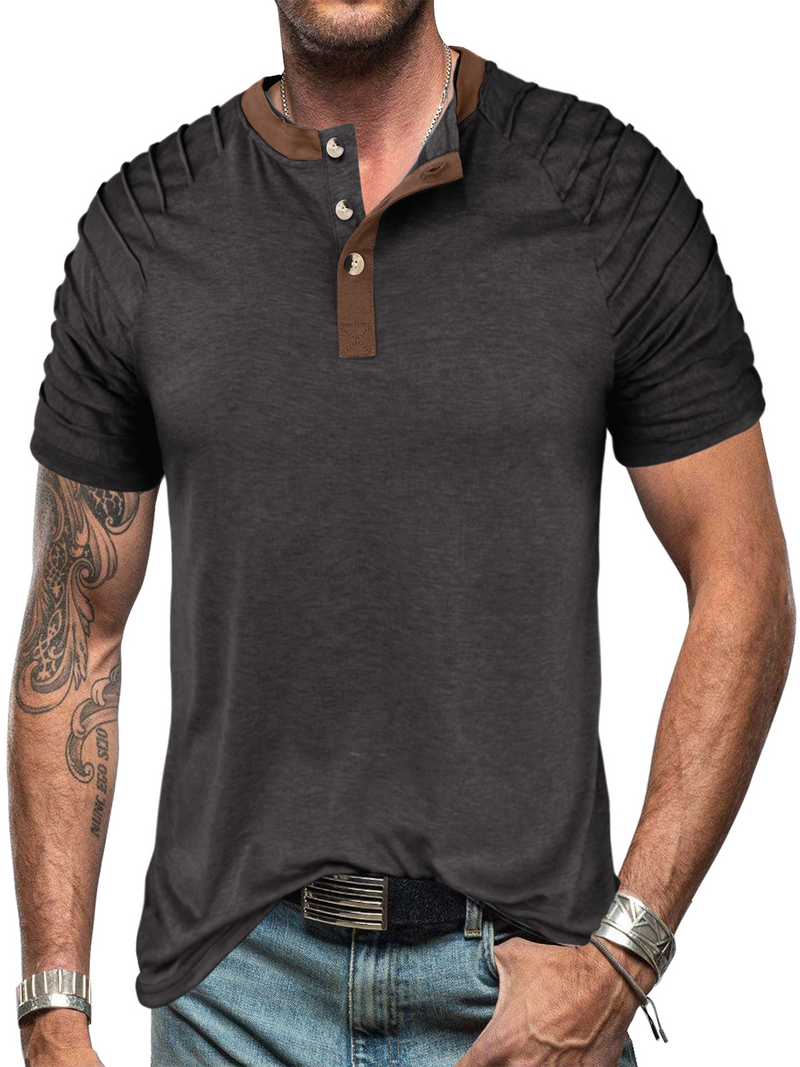T-shirt de couleur unie à manches courtes pour hommes