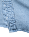 Chemise à manches longues en coton denim de couleur unie pour hommes
