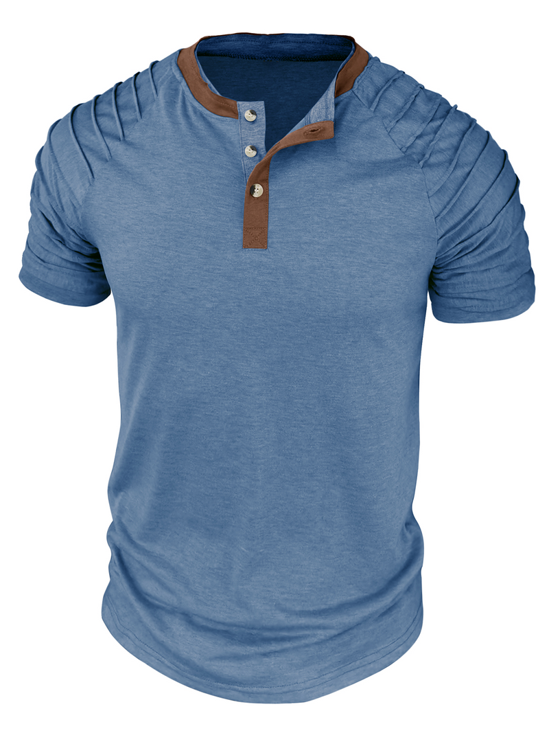 T-shirt à manches courtes respirant pour hommes, couleur unie, bloc de couleurs décontracté