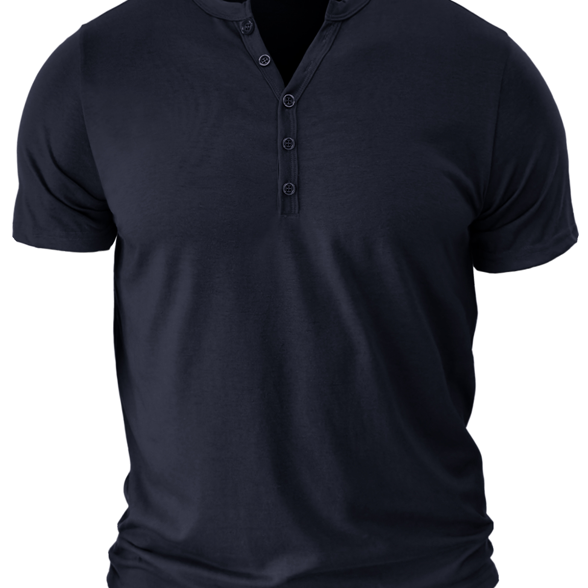 T-shirt à manches courtes en coton décontracté de couleur unie respirant à col en V pour hommes