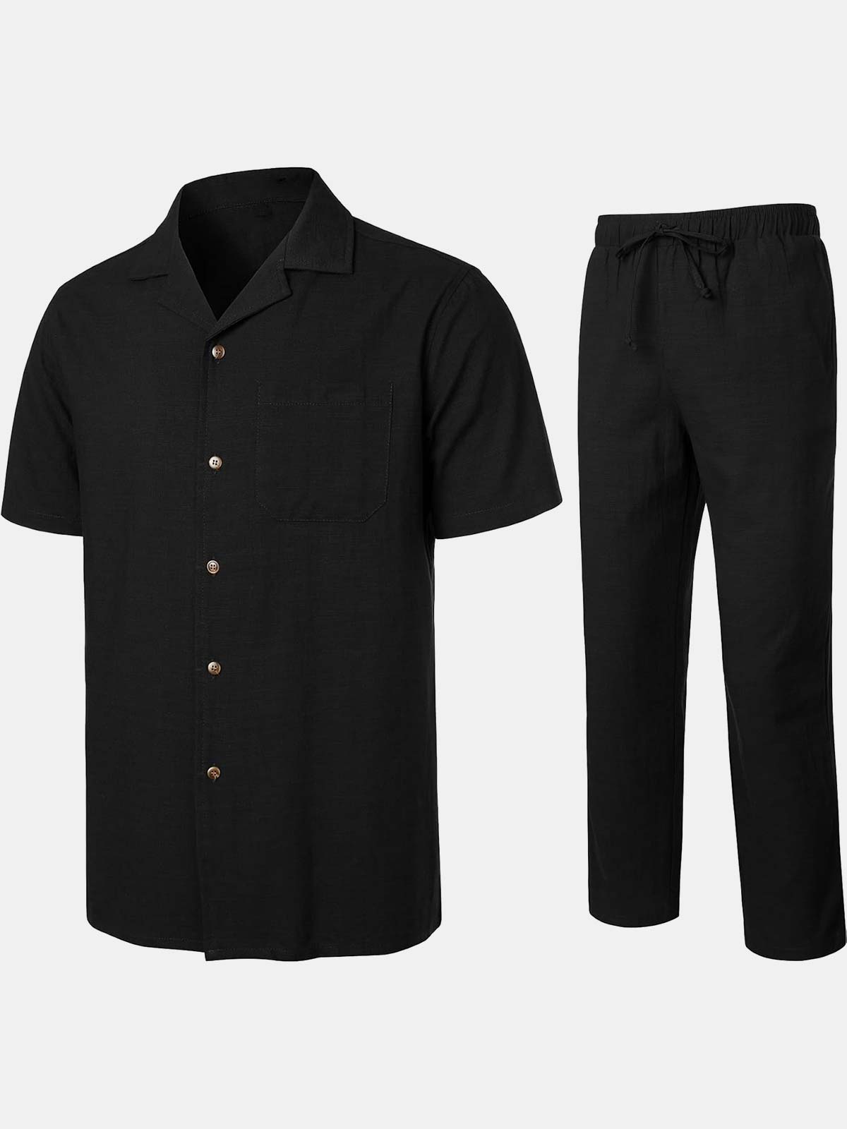 Ensemble chemise et pantalon Guayabera cubains décontractés pour homme, ensemble d'été