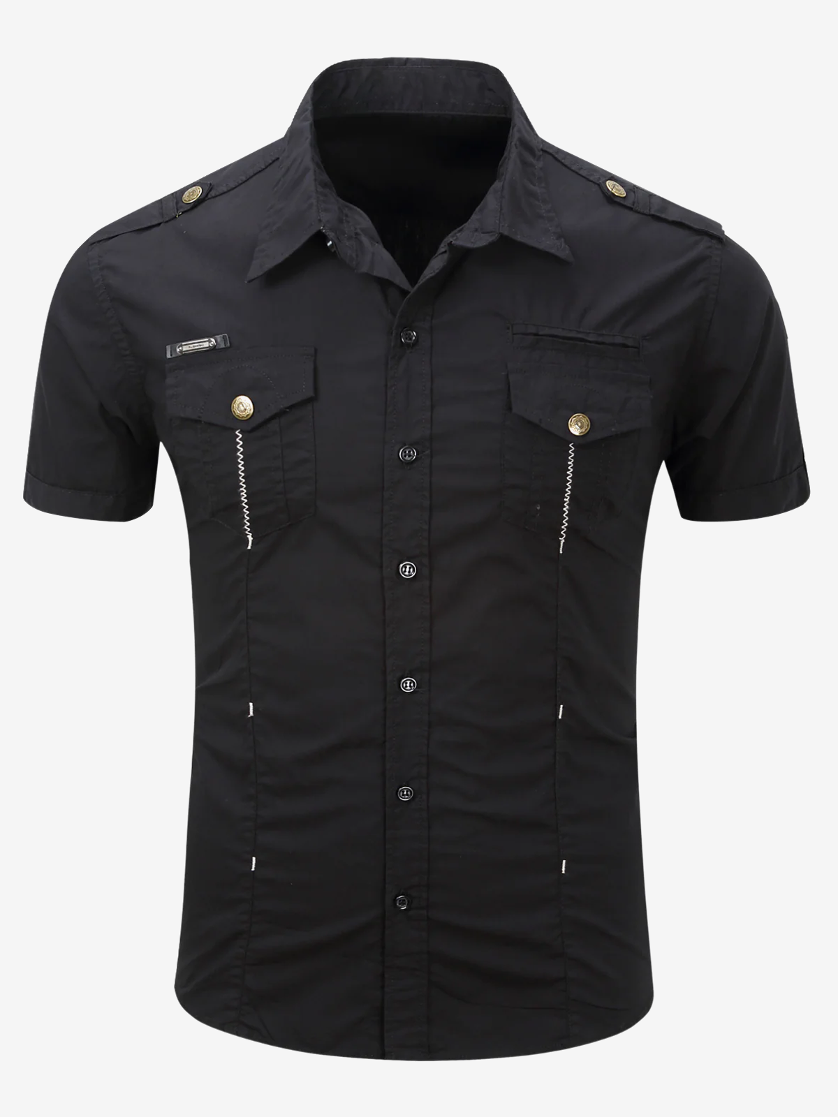 Chemise à manches courtes décontractée en coton pour hommes en plein air