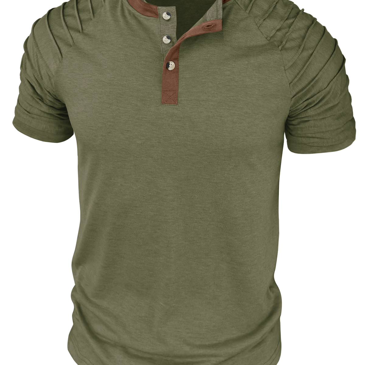 T-shirt respirant à manches courtes pour hommes, couleur unie, décontracté, bloc de couleurs