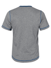 T-shirt à manches courtes décontracté à col Henley de couleur unie pour hommes
