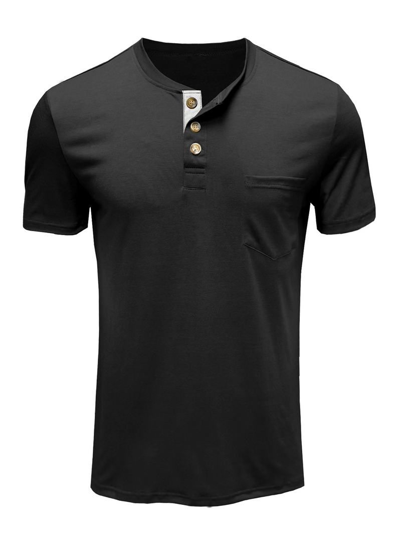 T-shirt à manches courtes en coton pour hommes de couleur unie décontracté