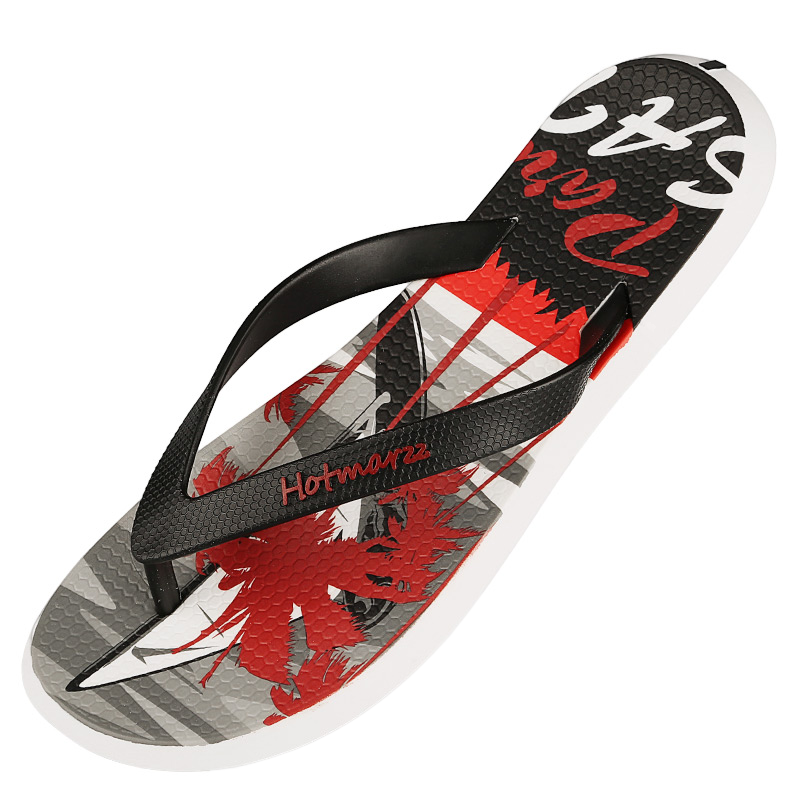 Tongs rouges hawaïennes confortables d'été de plage pour hommes