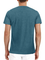 T-shirt à manches courtes en coton pour hommes de couleur unie décontracté