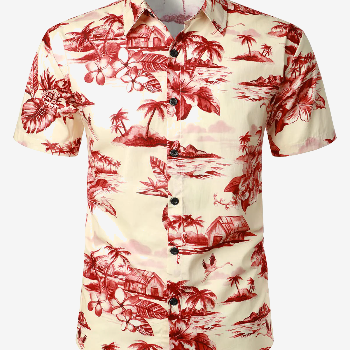 Chemise à manches courtes vintage hawaïenne pour homme