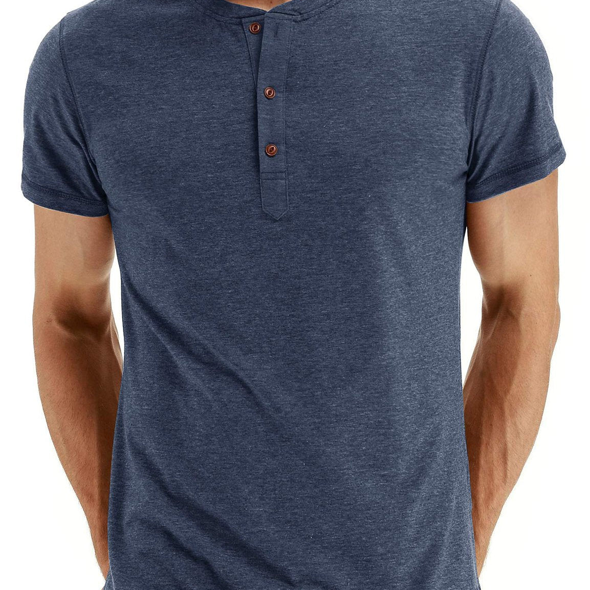 T-shirt décontracté à manches courtes de couleur unie pour hommes