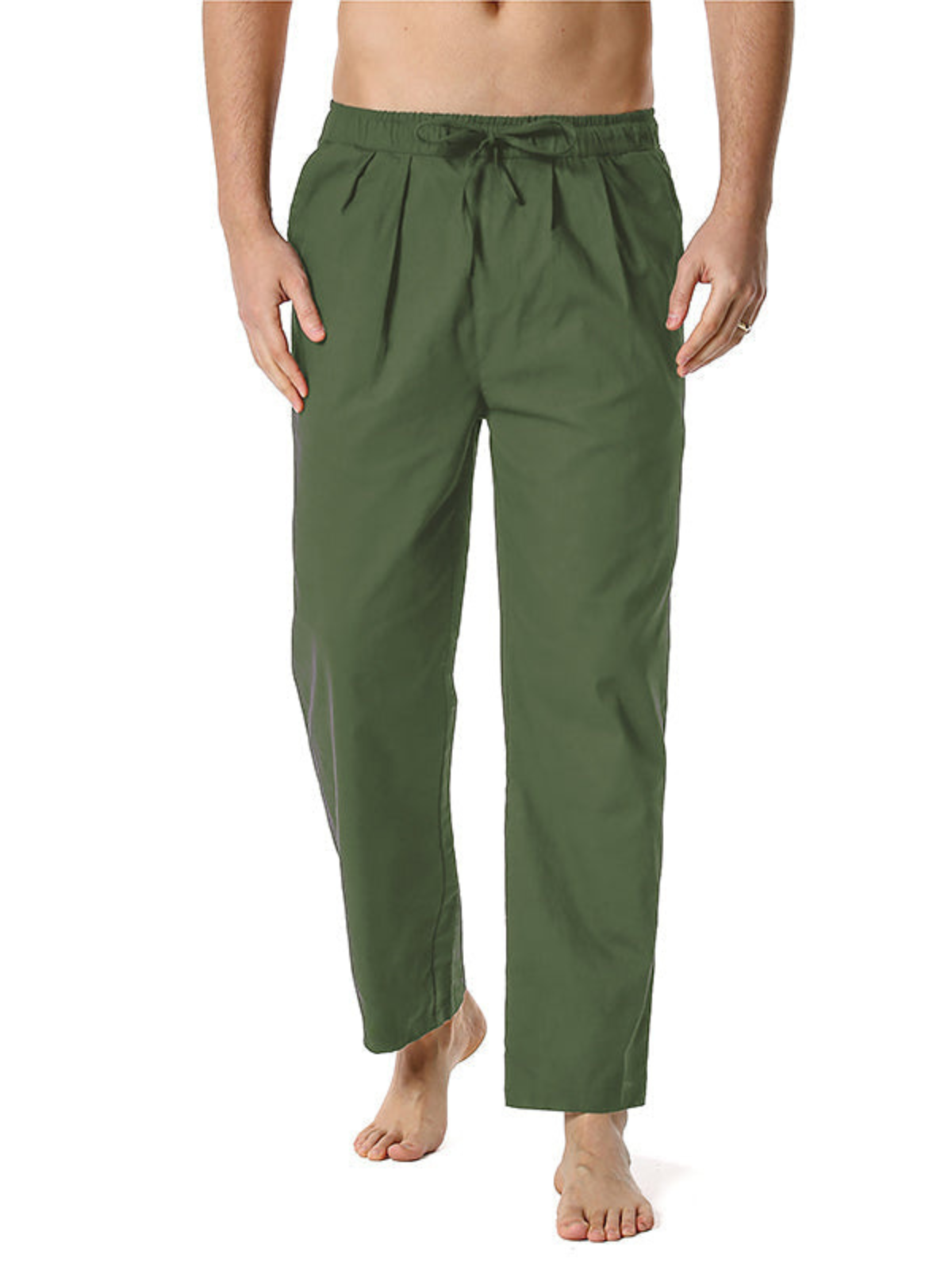 Pantalon décontracté ample et léger à taille élastique pour hommes