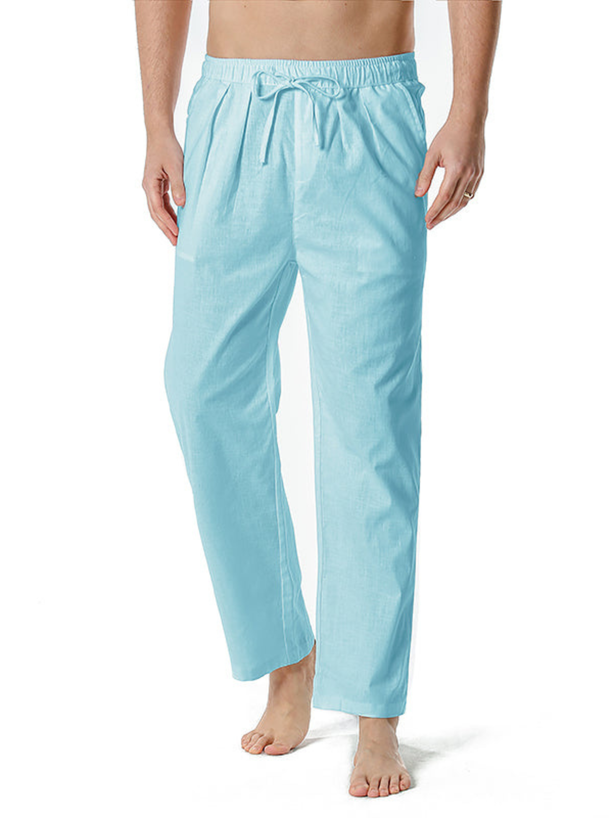 Pantalon décontracté ample et léger à taille élastique pour hommes