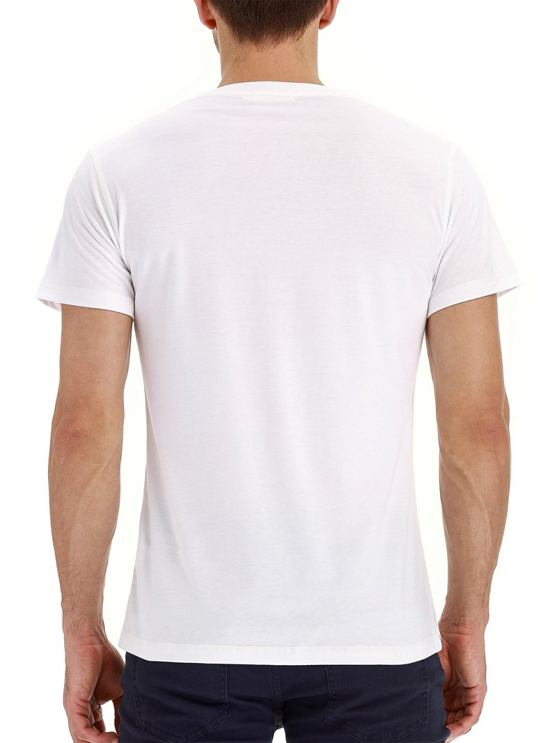 T-shirt à manches courtes en coton pour hommes de couleur unie décontracté