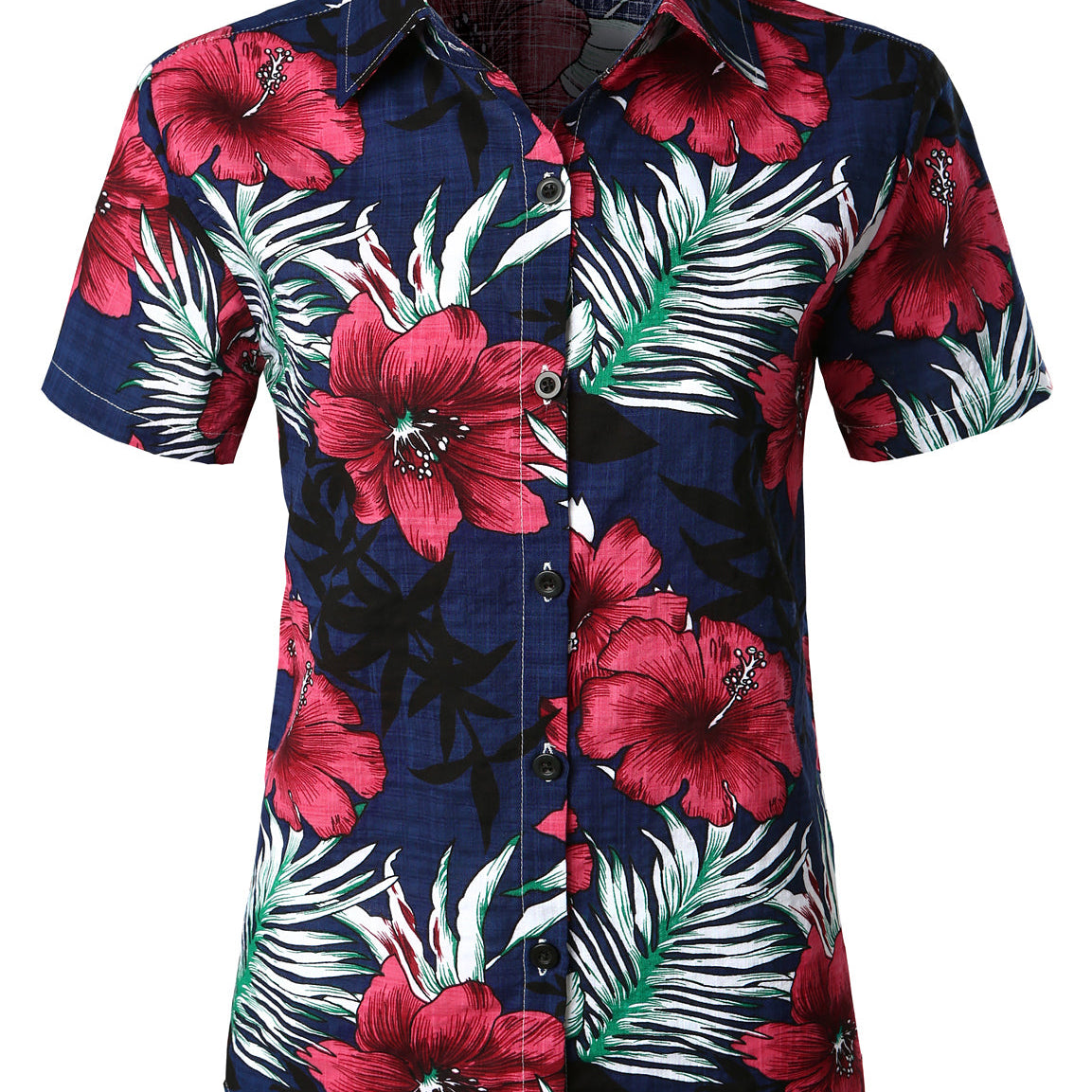 Chemisier imprimé Floral pour femmes, chemise hawaïenne en coton à manches courtes, chemise Aloha de plage et d'été