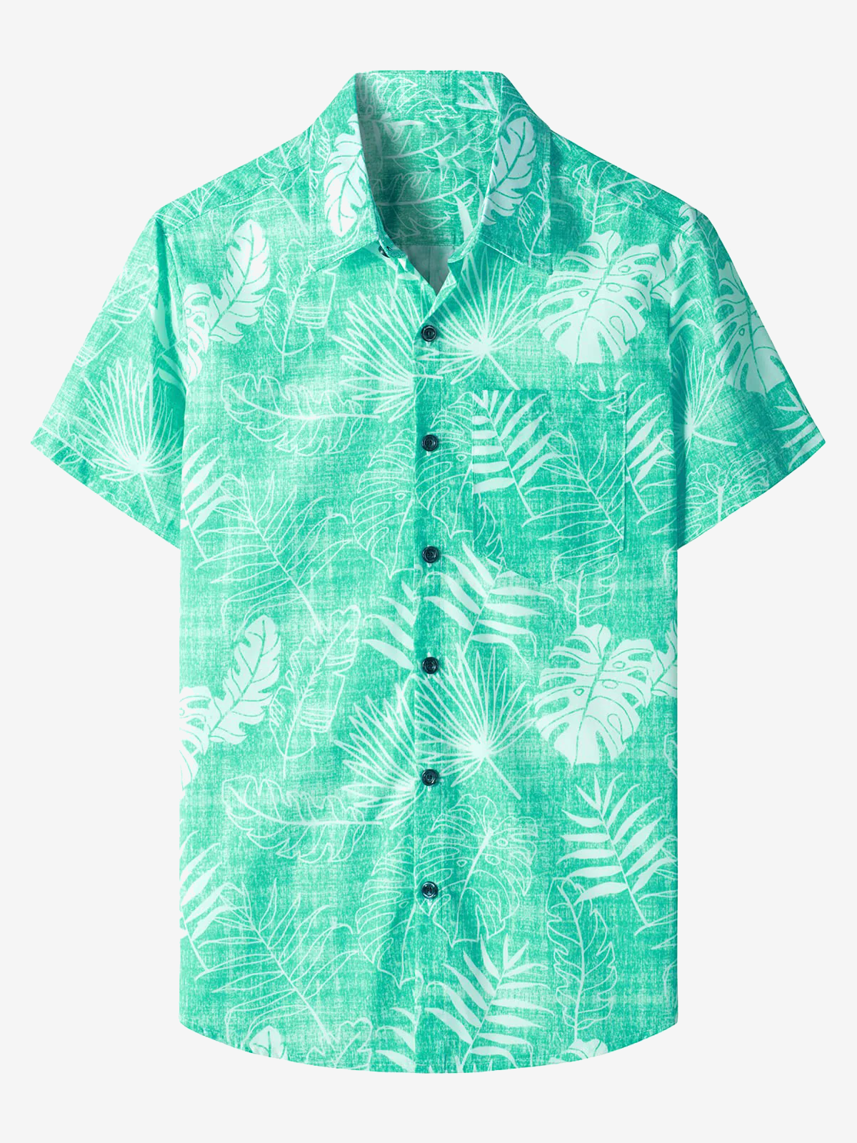 Chemise à manches courtes hawaïenne verte pour homme