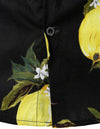 Chemise hawaïenne à manches courtes en coton imprimé citron jaune pour homme