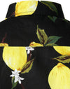 Chemise hawaïenne à manches courtes en coton imprimé citron jaune pour homme