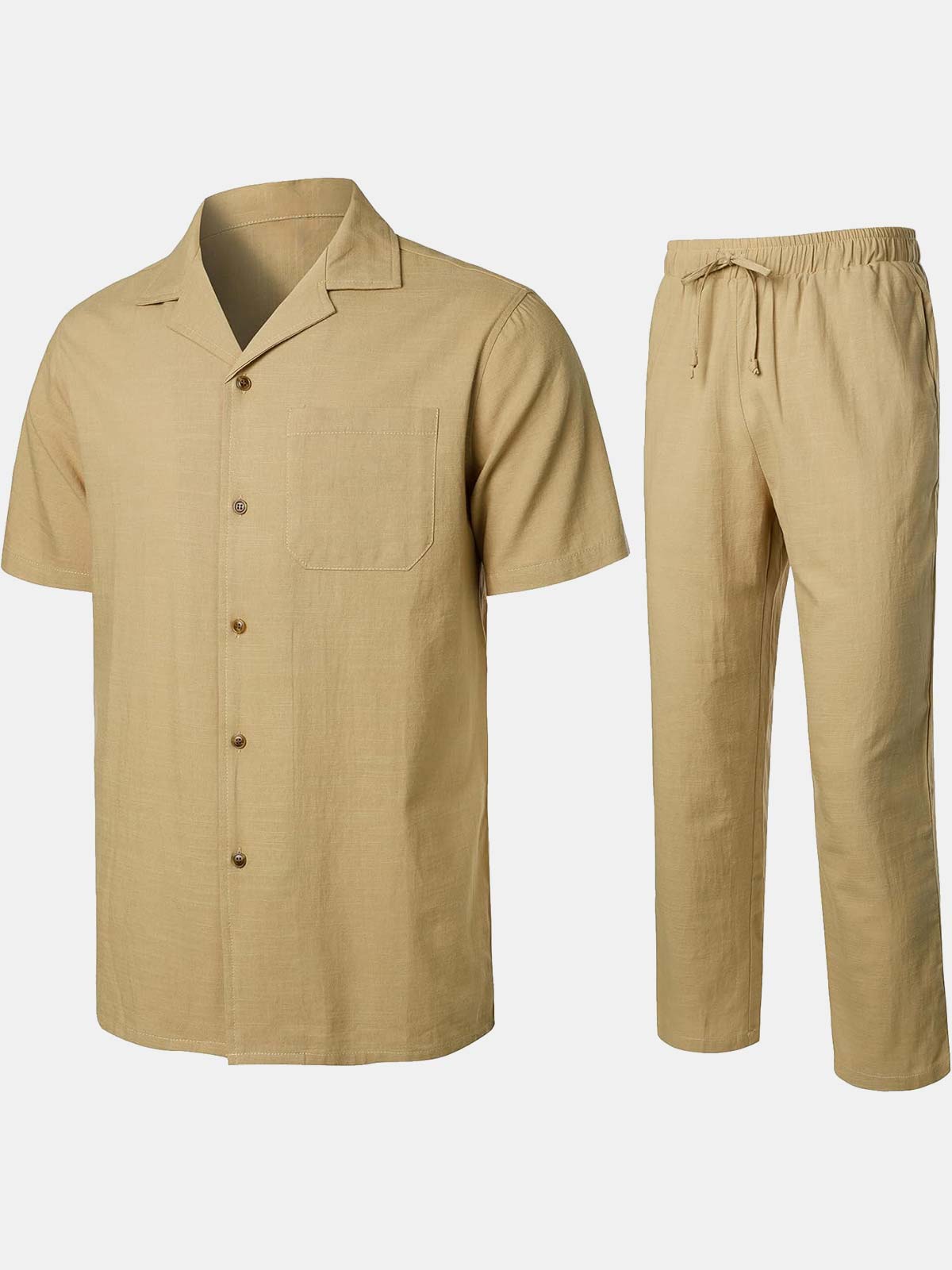 Ensemble chemise et pantalon Guayabera cubains décontractés pour homme, ensemble d'été