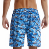 Short de bain à séchage rapide bleu imprimé requin pour homme