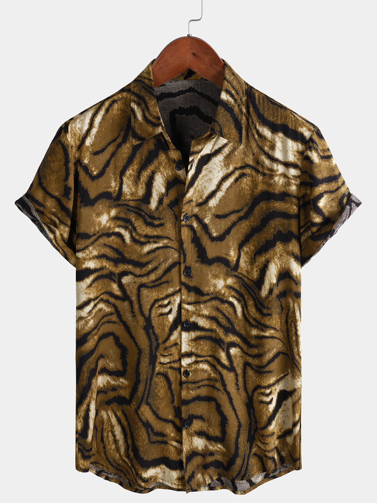 Chemise hawaïenne respirante à manches courtes pour homme, motif animal rétro, idéale pour les fêtes