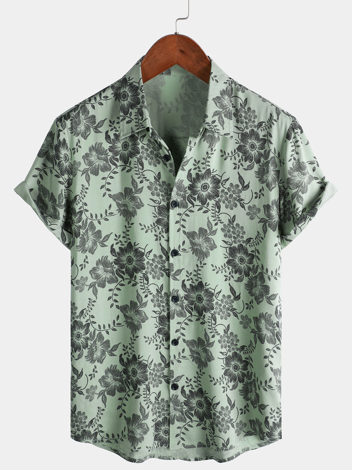 Chemise hawaïenne à manches courtes pour homme, imprimé floral vintage, style vacances