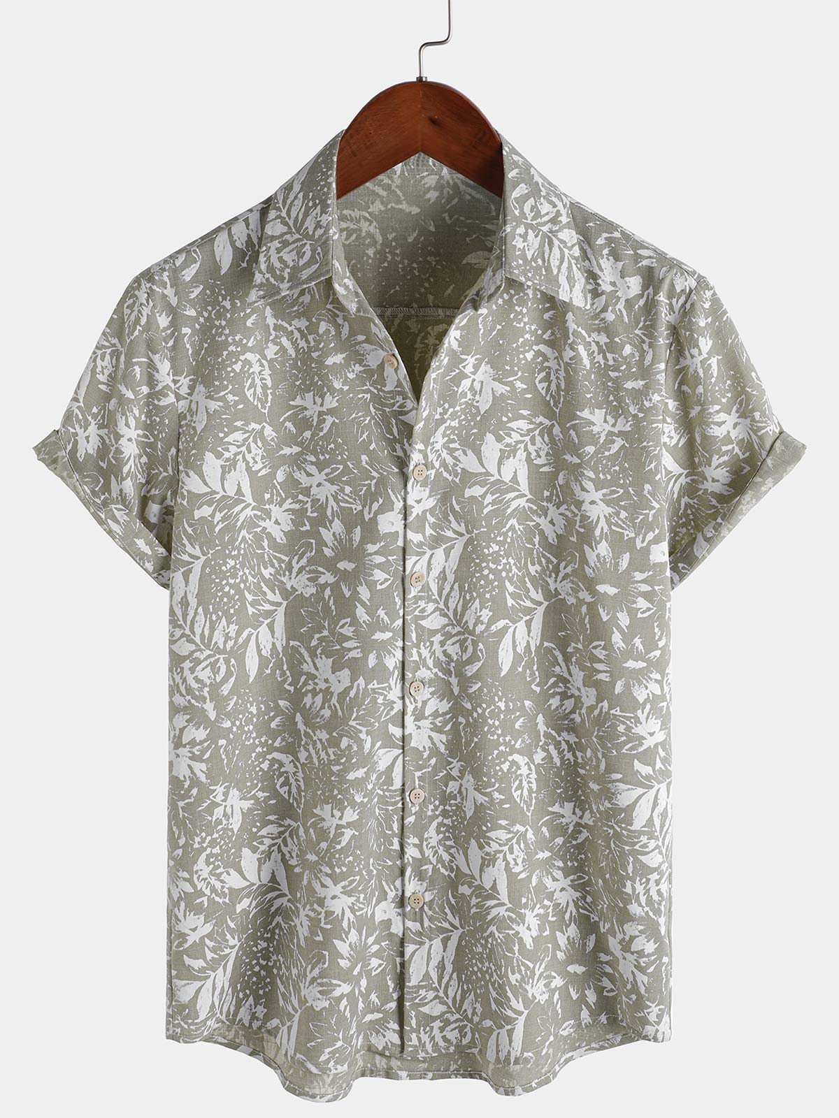 Chemise boutonnée vintage à manches courtes pour homme