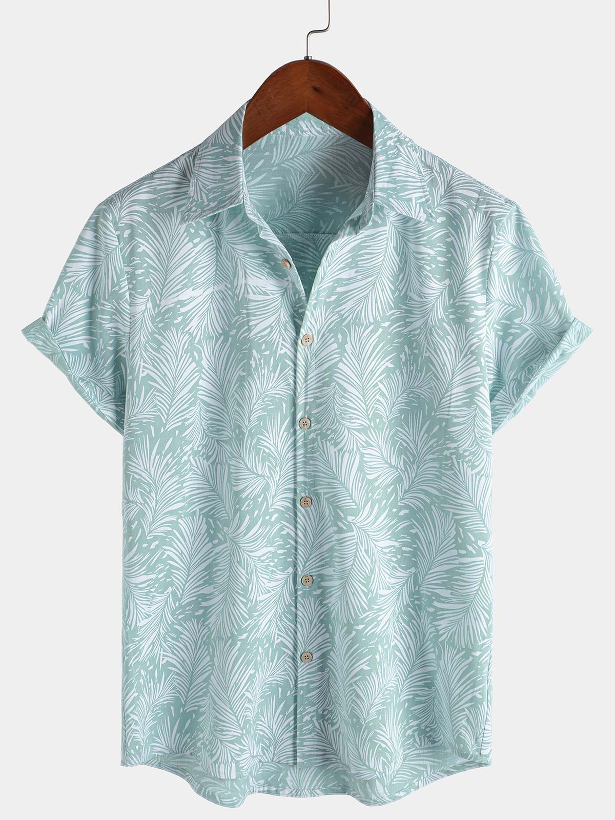 Chemise hawaïenne tropicale à manches courtes pour homme, boutonnée, été