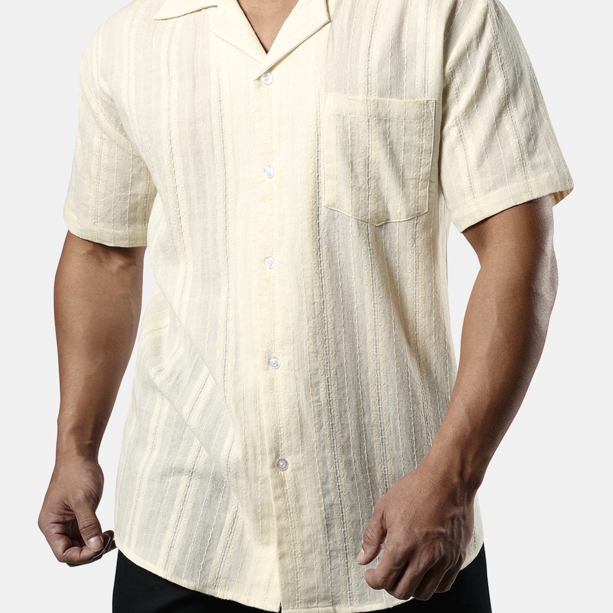 Chemise de plage hawaïenne à manches courtes pour hommes, motif Floral, jacquard, cubain, Guayabera, boutons décontractés