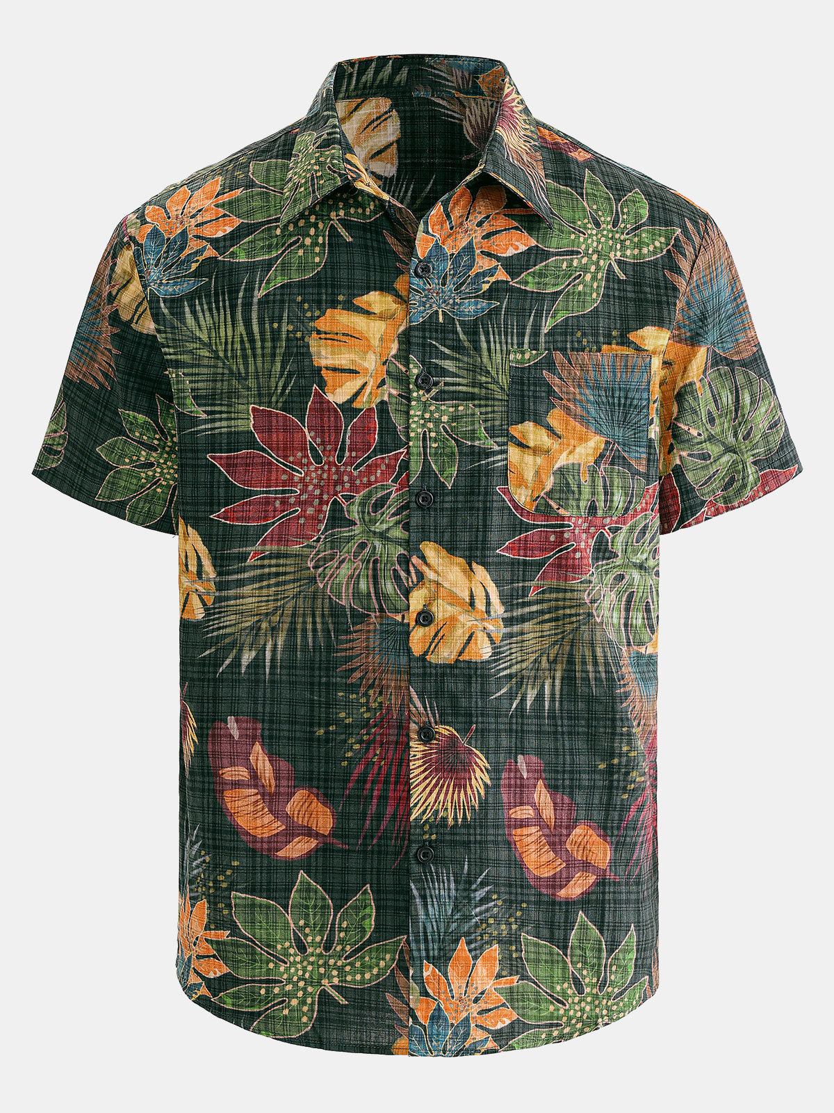 Chemise hawaïenne respirante à manches courtes pour homme