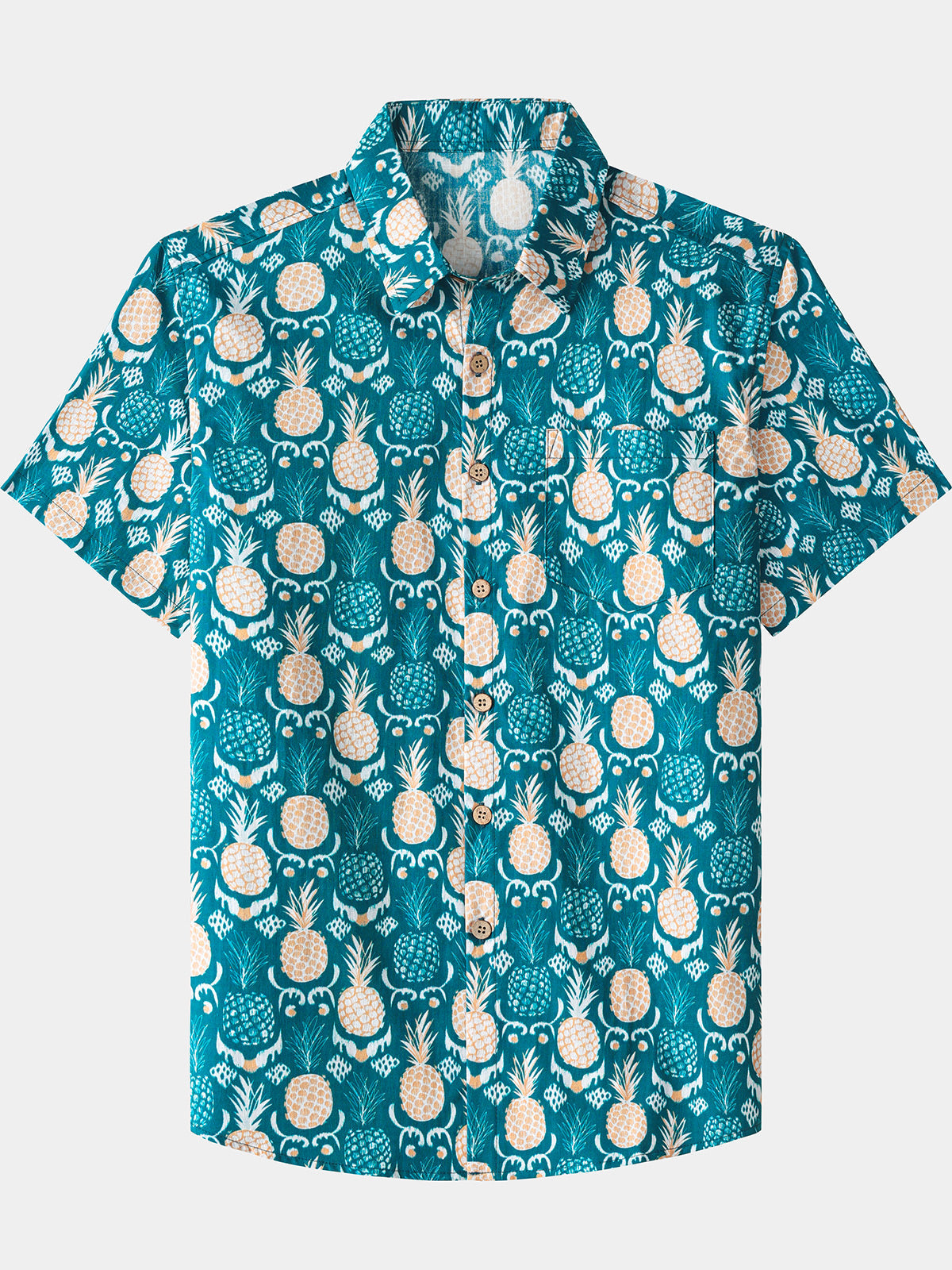 Chemise Homme Motif Ananas Hawaïen Resort Tropical