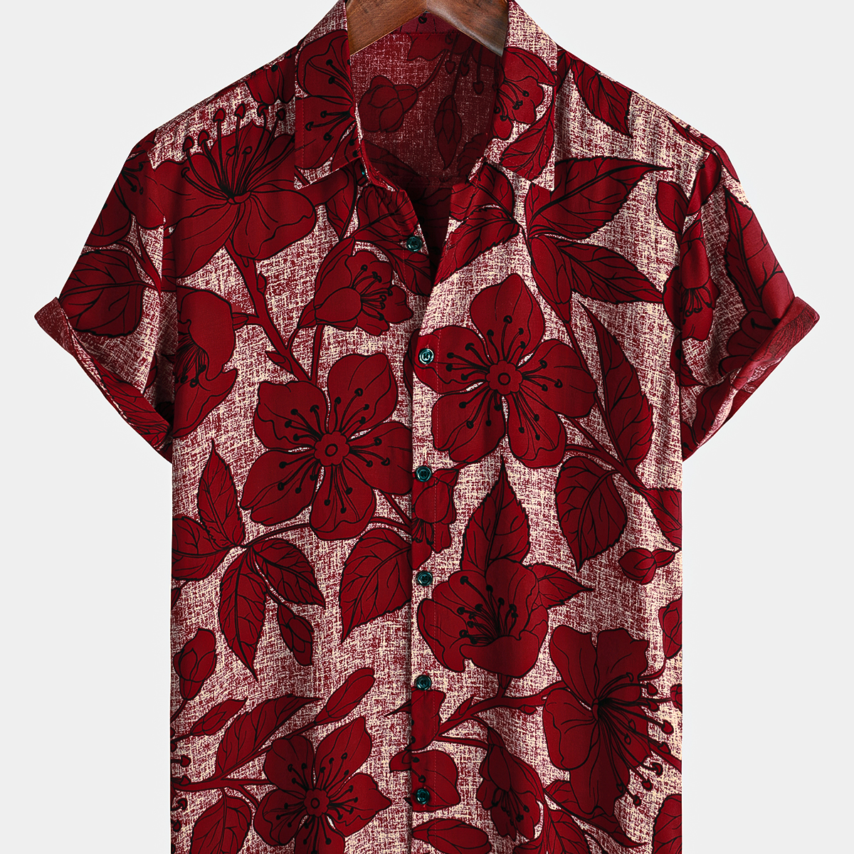 Chemise boutonnée à manches courtes pour hommes, Vintage, Floral Tropical Resort, plage, respirante, été