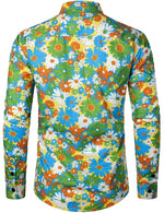 Lot de 4 |Chemise habillée à manches longues boutonnée en coton floral respirant pour hommes