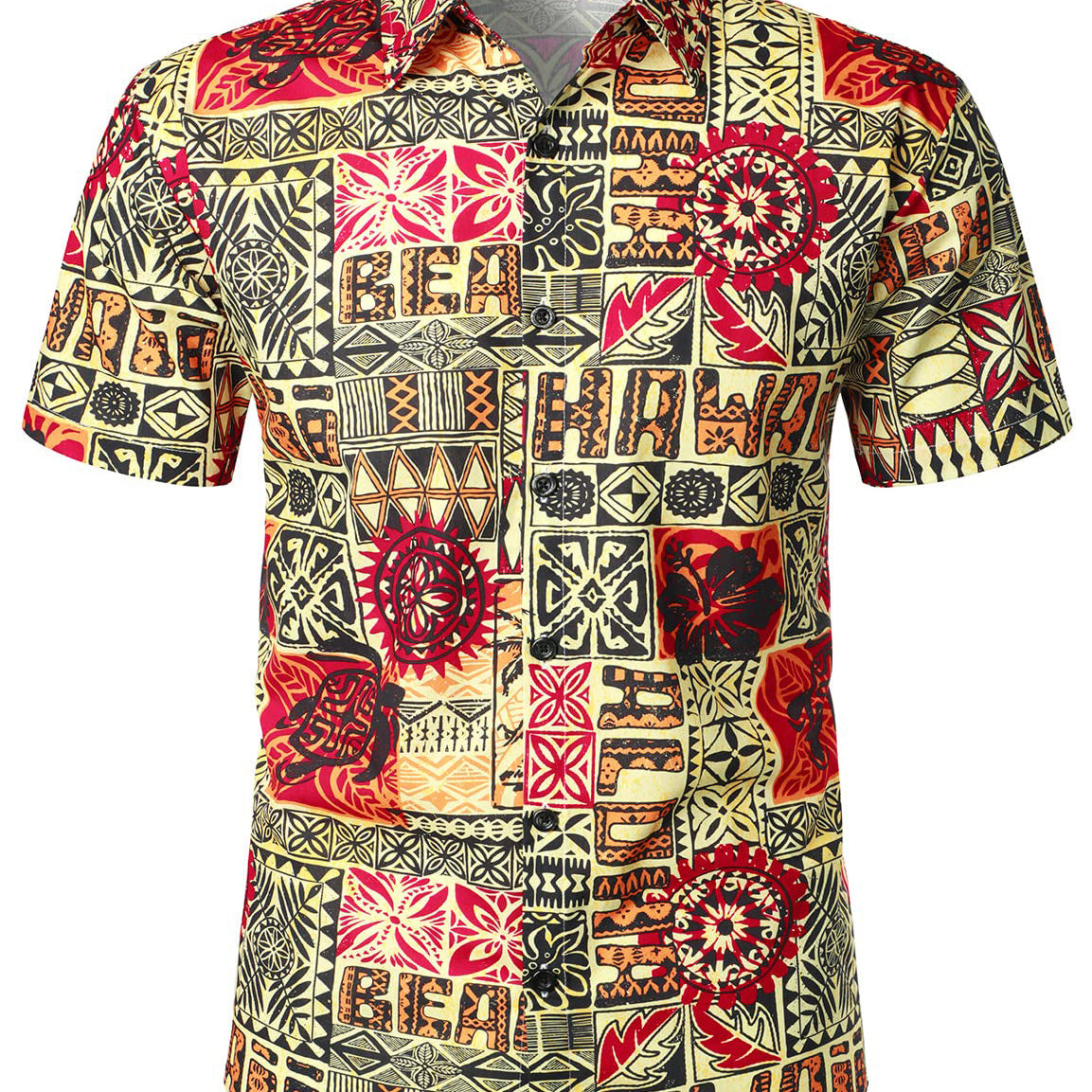 Chemise d'été hawaïenne Aloha à manches courtes en coton à fleurs vintage pour hommes