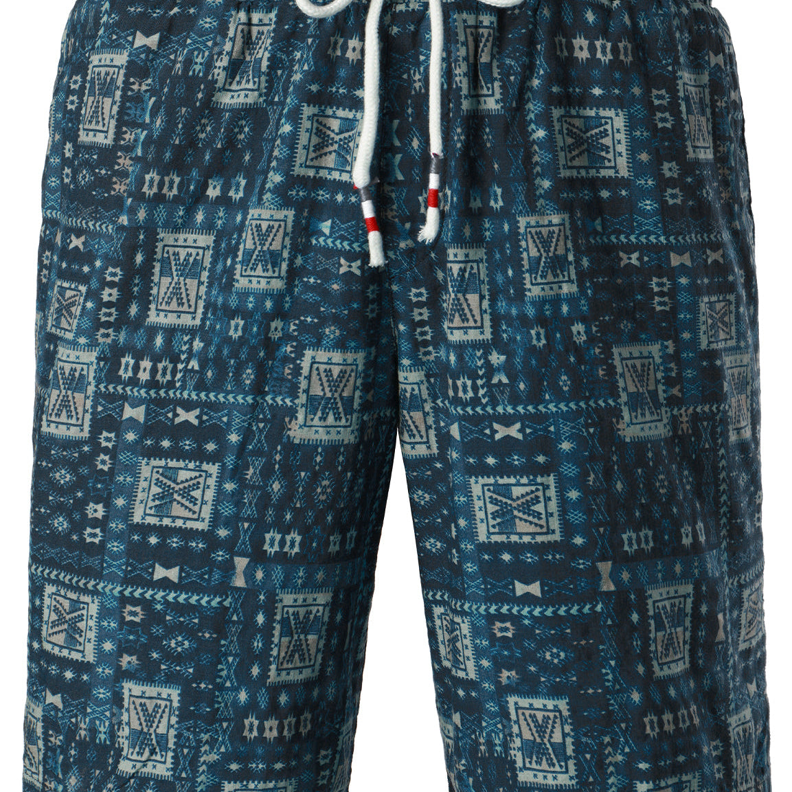 Short bleu rétro décontracté en coton Boho d'été pour hommes