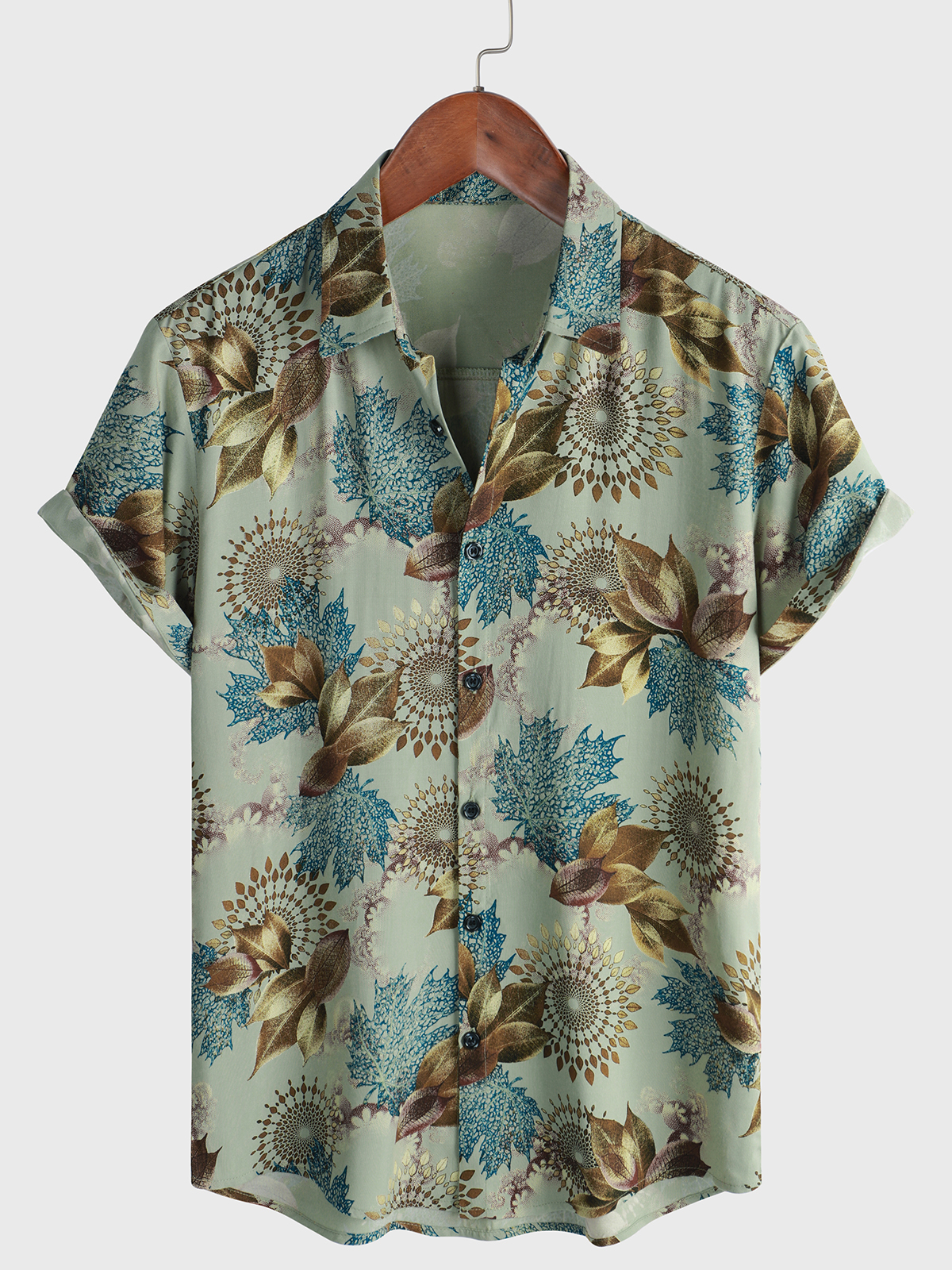 Chemise boutonnée à manches courtes pour hommes, rétro, vacances, été, respirante, décontractée