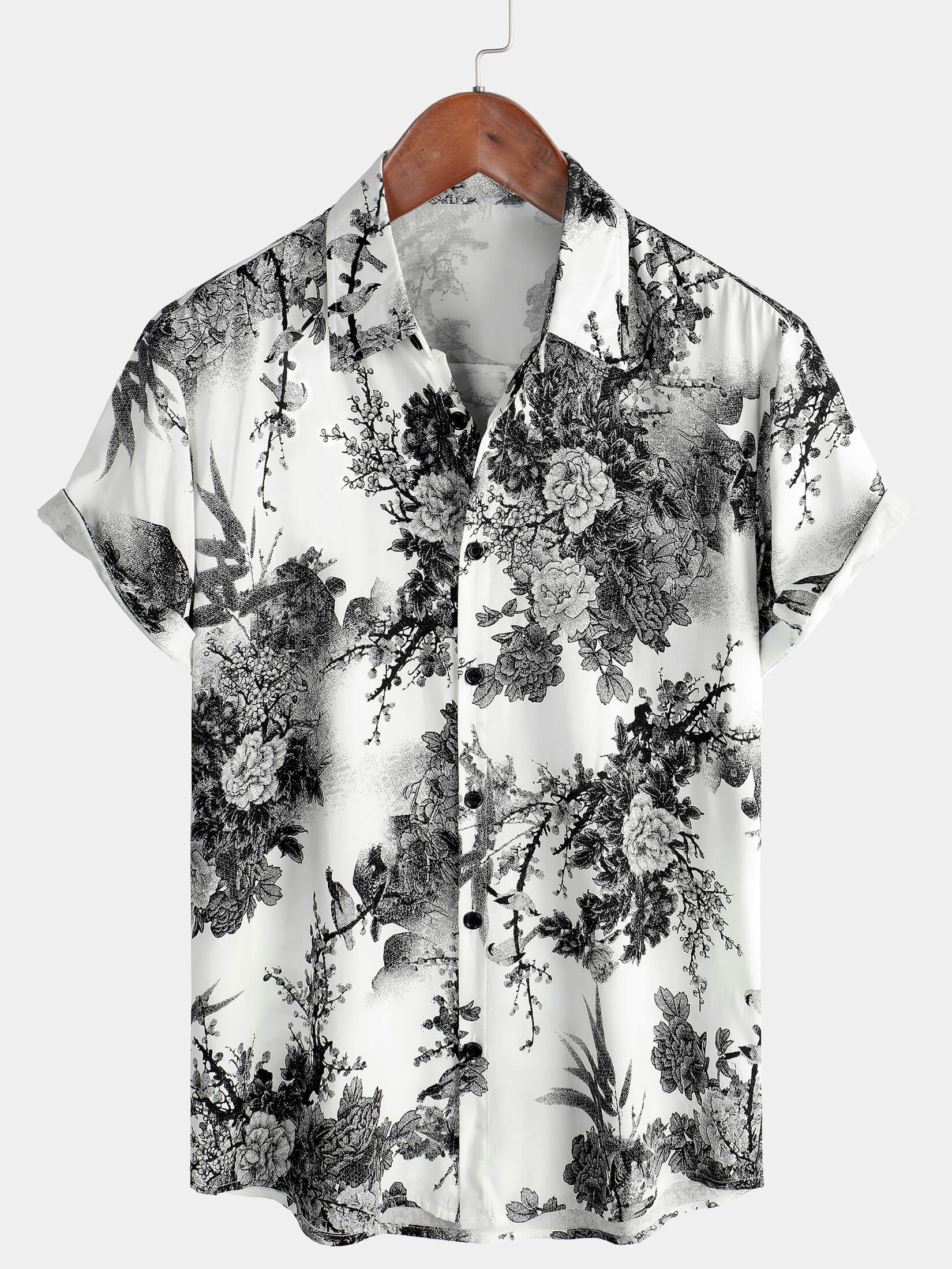 Chemise hawaïenne respirante à manches courtes et boutons pour homme, idéale pour les vacances d'été
