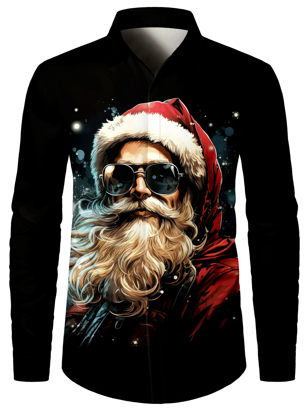 Chemise de Noël Homme Père Noël Cool Manches Longues