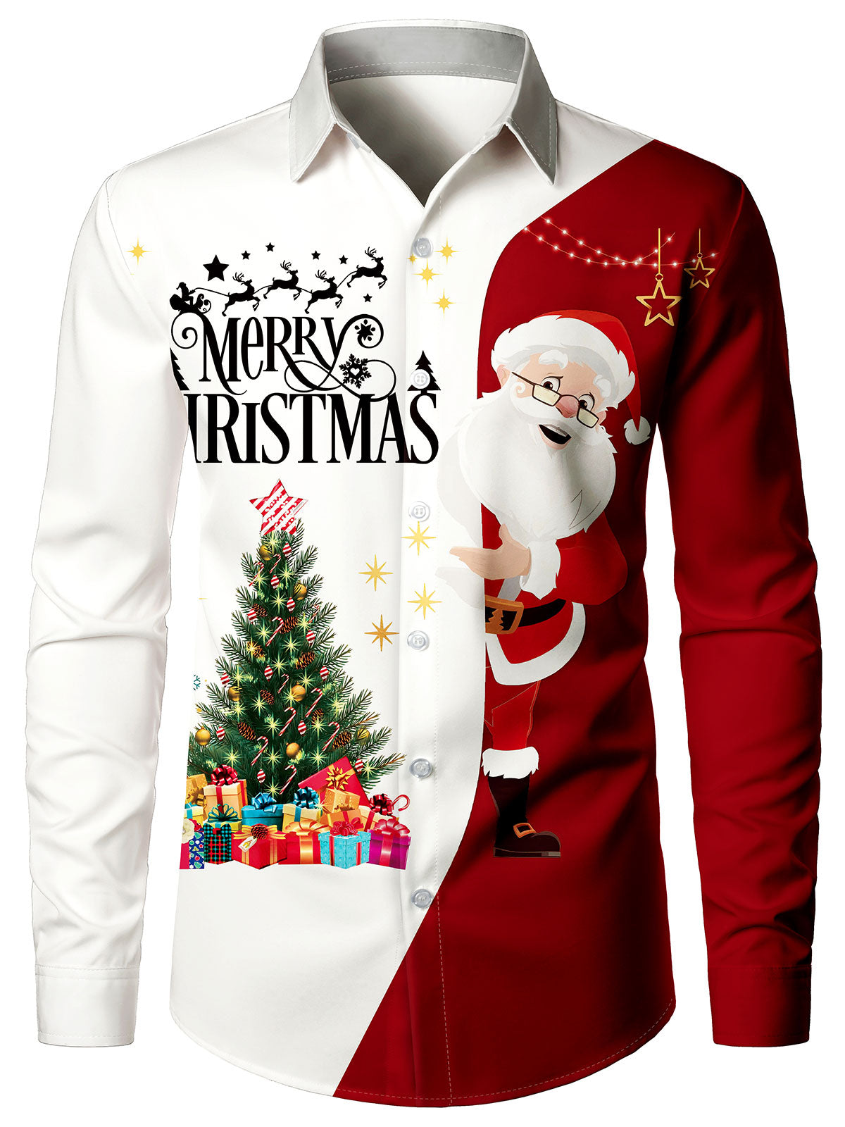 Chemise à manches longues pour homme avec un Père Noël humoristique et un joyeux Noël