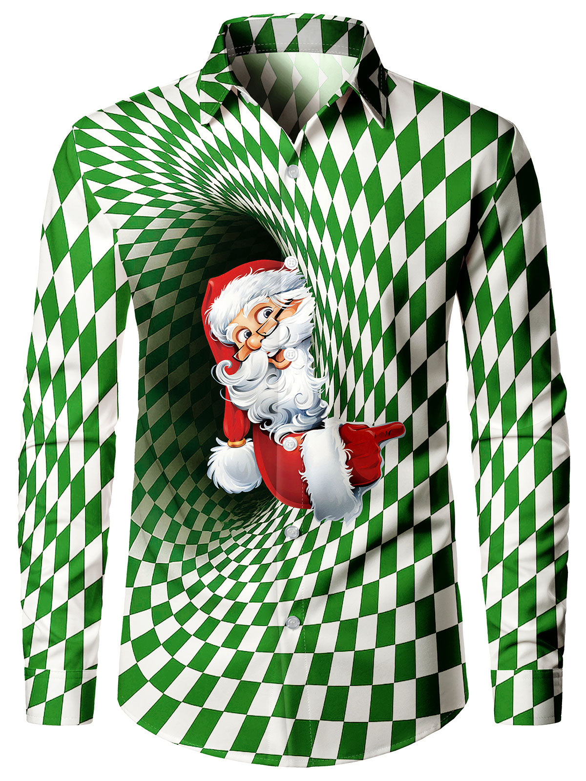 Chemise Homme Noël Drôle Père Noël Manches Longues