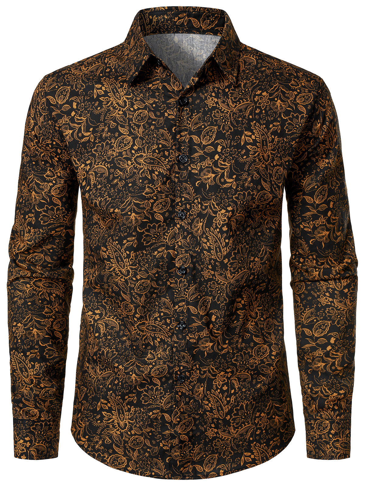 Chemise à manches longues pour homme à motif cachemire vintage