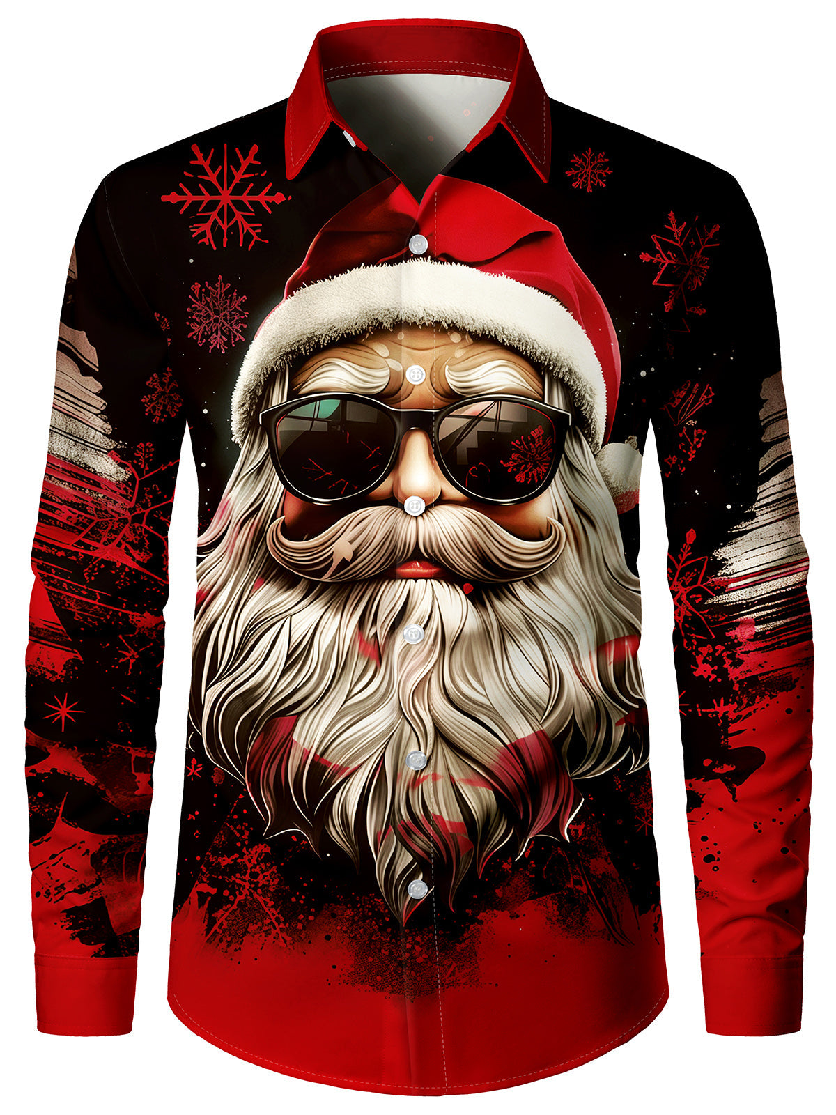 Chemise à manches longues pour homme avec motif Père Noël cool pour Noël