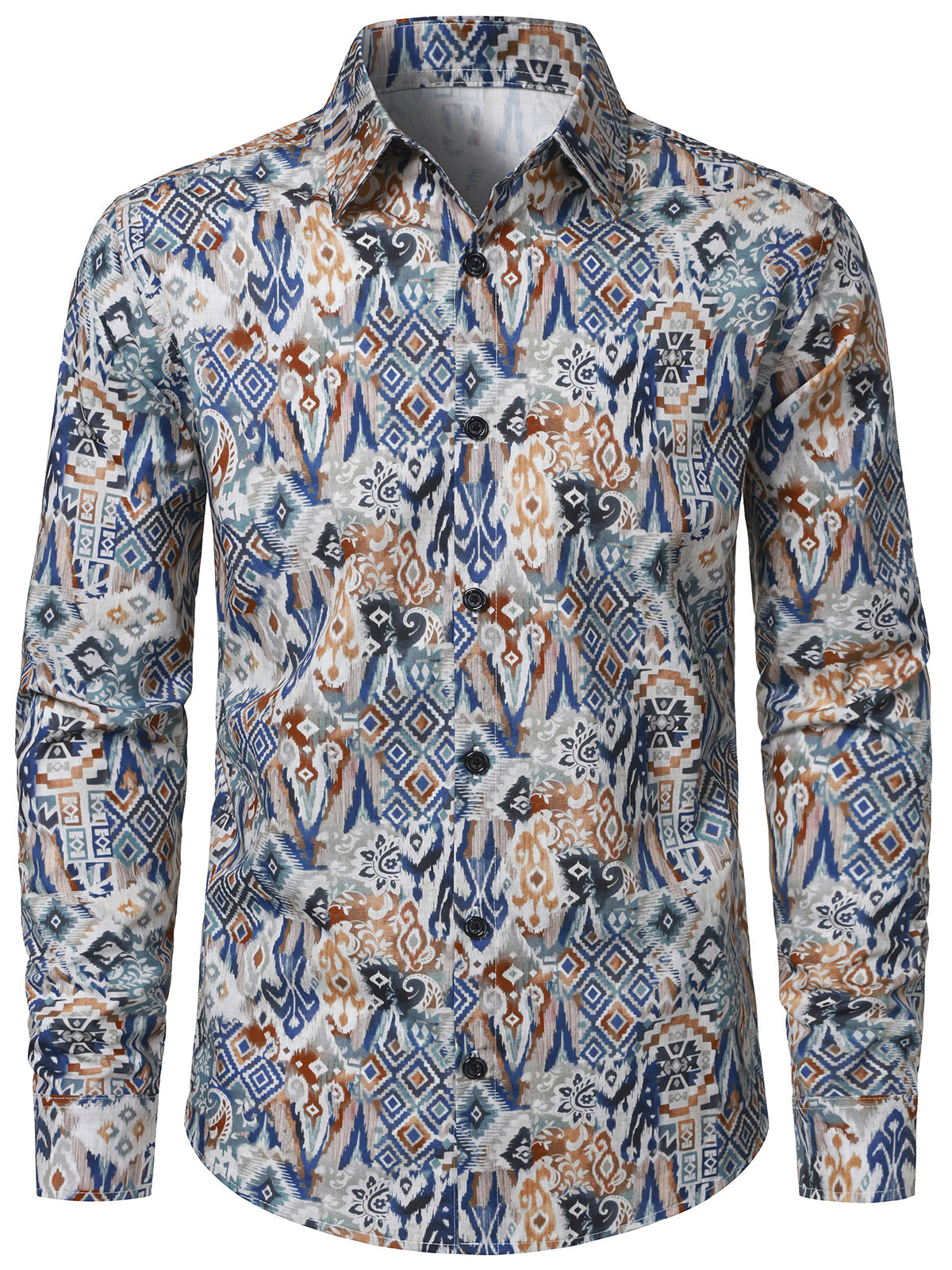 Chemise Homme à Motif Aztèque Western Rétro