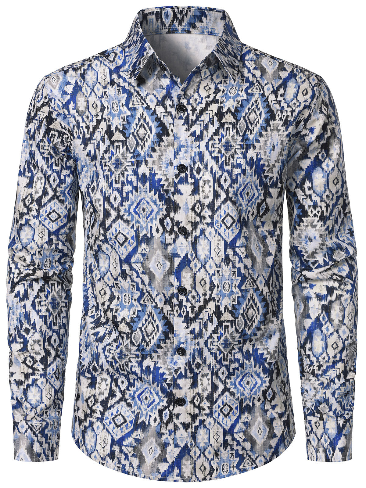 Chemise Homme à Motif Aztèque Géométrique Rétro
