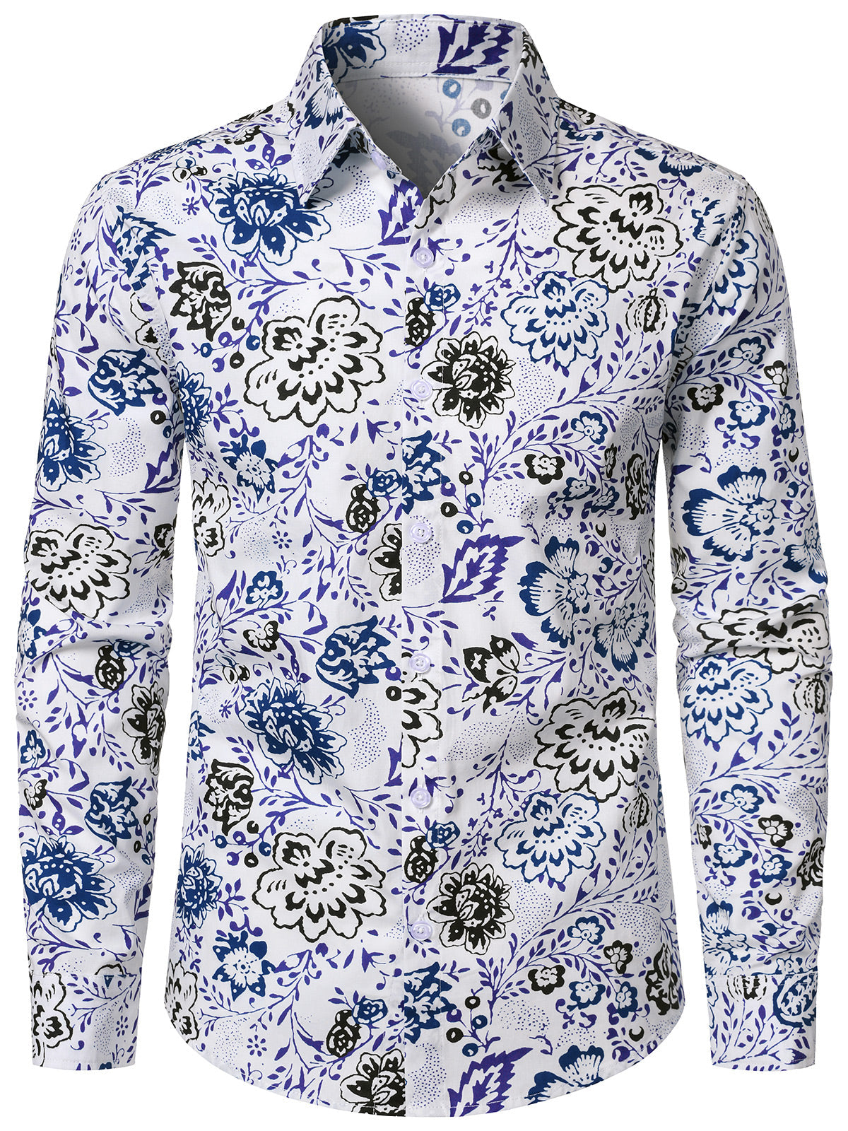 Chemise Homme Fleurie Décontractée en Coton