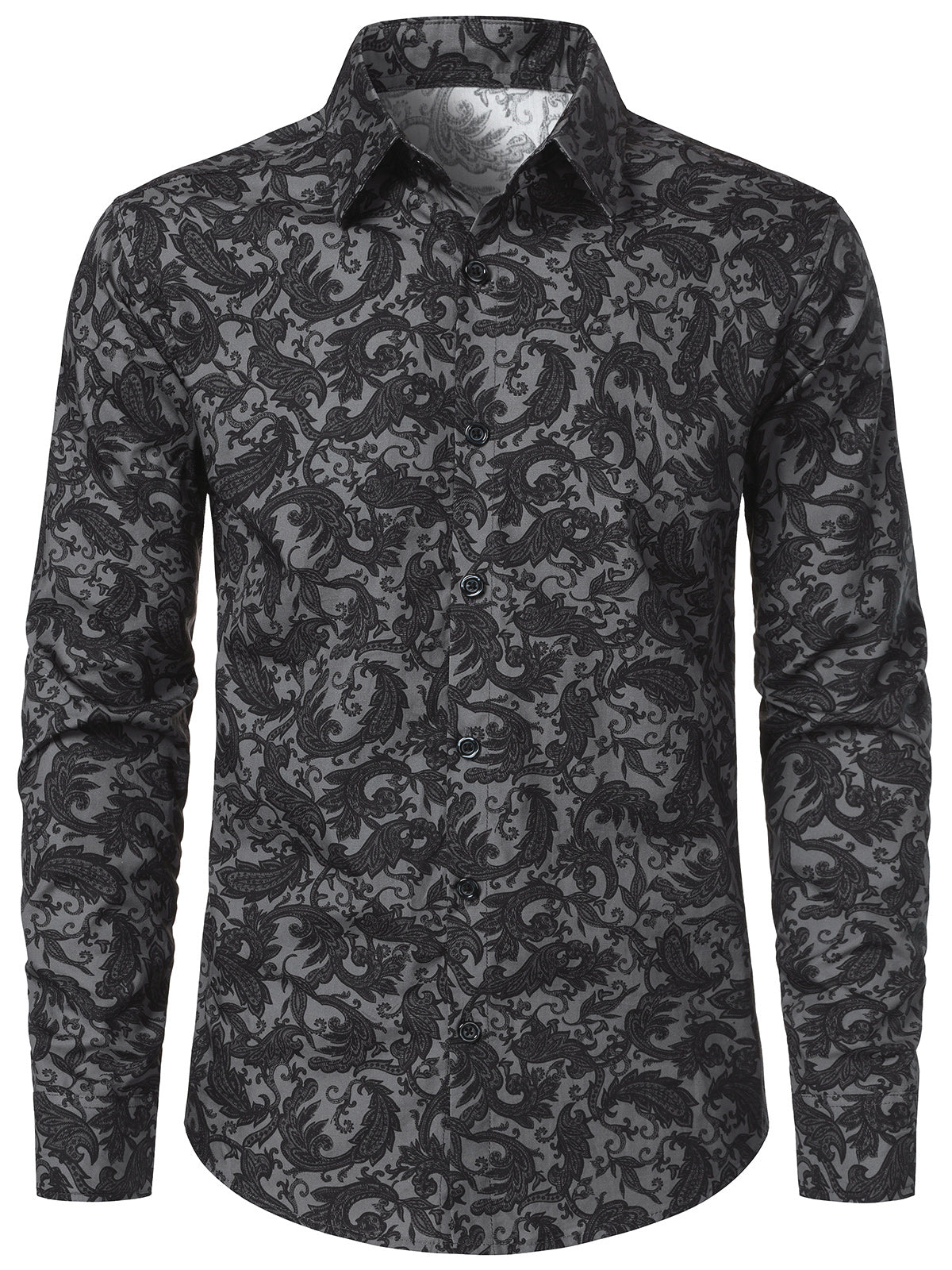 Chemise Homme Vintage Manches Longues Imprimé Paisley