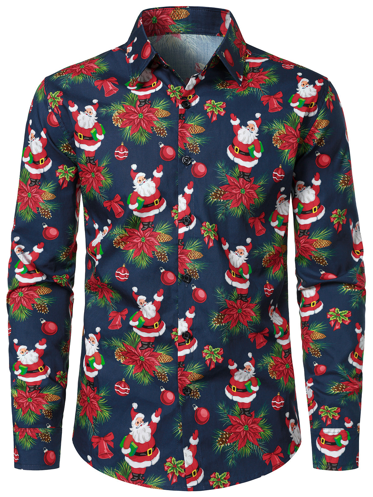 Chemise homme en coton à motif Père Noël
