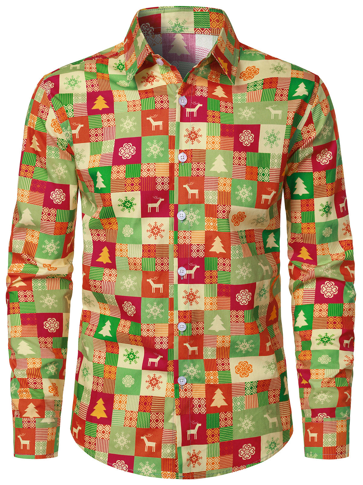 Chemise manches longues homme carreaux Père Noël