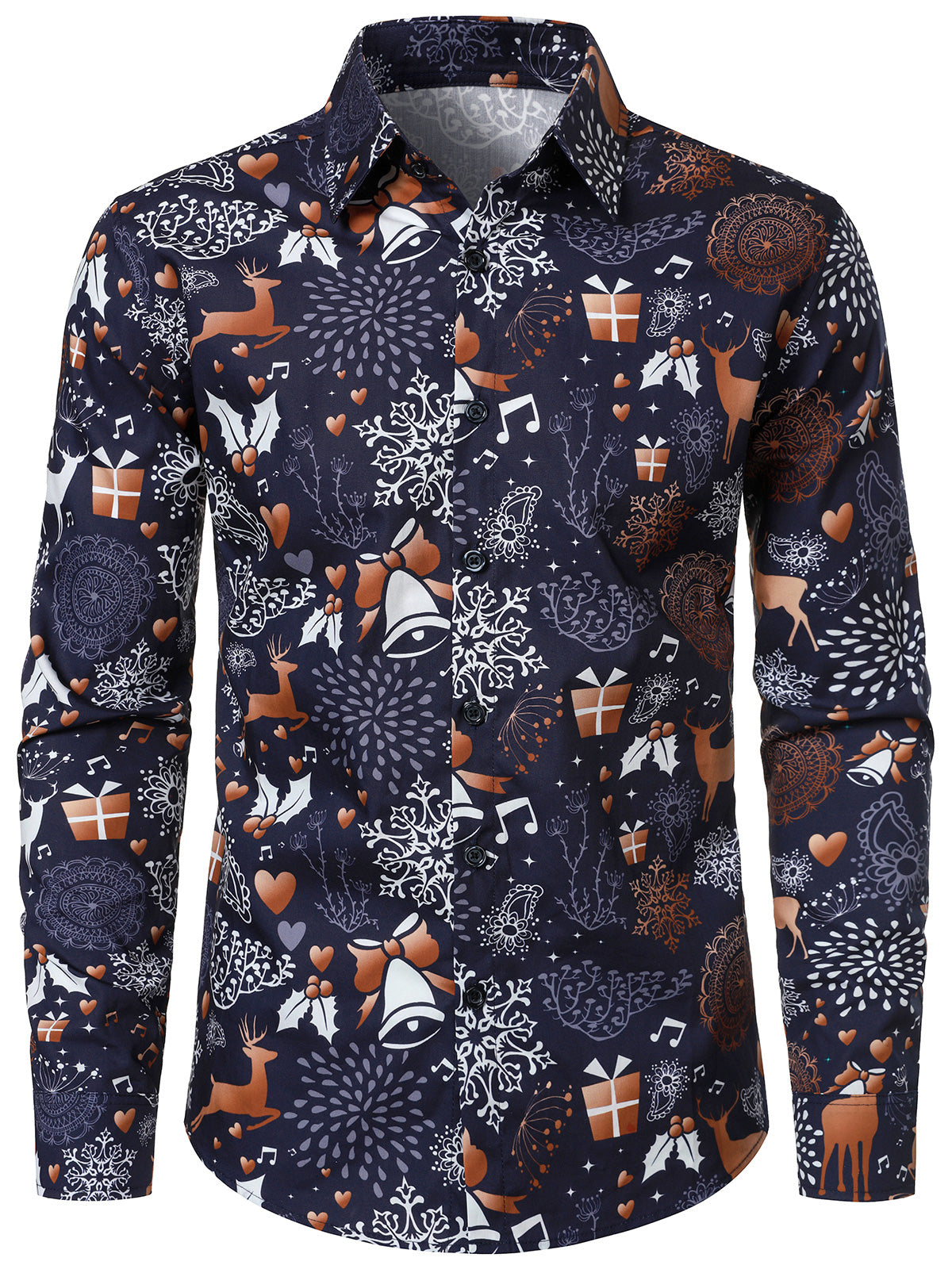 Chemise manches longues homme renne en coton